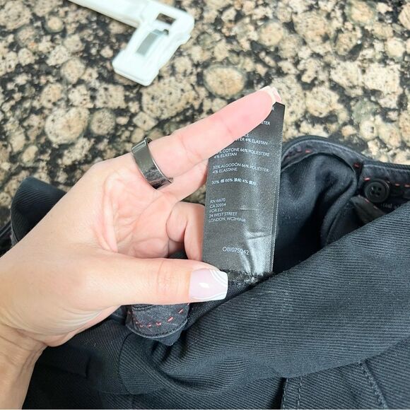 Anthropologie Pants Womens The Essential Slim Black Pockets Cargo Mid Rise Sz 10 - Picture 5 of 6